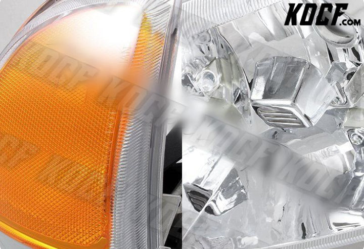 For 1999-2006 GMC Sierra 1500 2500 Chrome Headlights+Bumper W/Amber Reflector 4P - KOCF.com - Car Parts