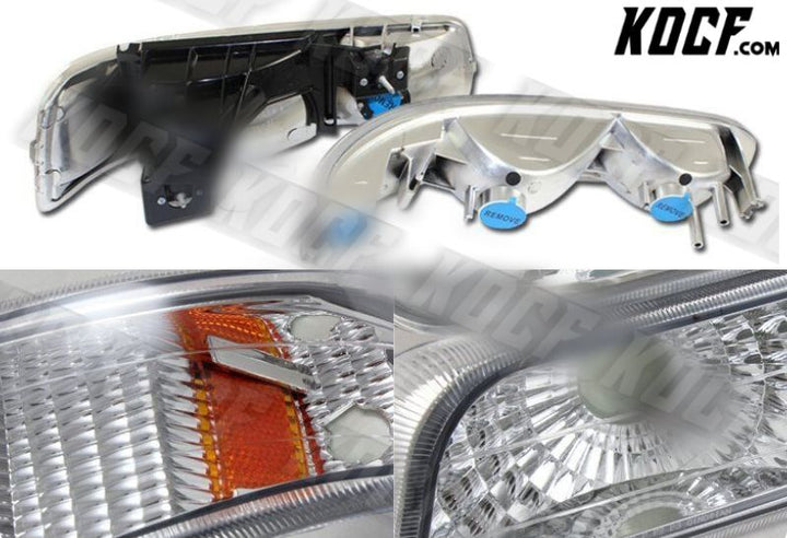 For 2000-2006 Chevy Suburban 1500 2500 Chrome Housing Headlights + Bumper Lamps - KOCF.com - Car Parts