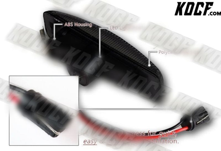 For 06-13 Range Rover Sport L320 Smoke White LED Turn Signal Side Marker Lights - KOCF.com - Car Parts