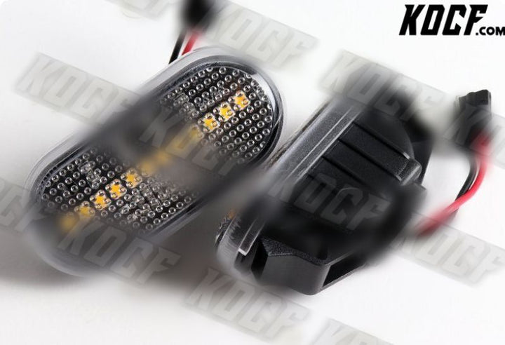 For 03-09 Nissan 350Z Z33 Black/Clear White LED Turn Signal Side Marker Lights - KOCF.com - Car Parts