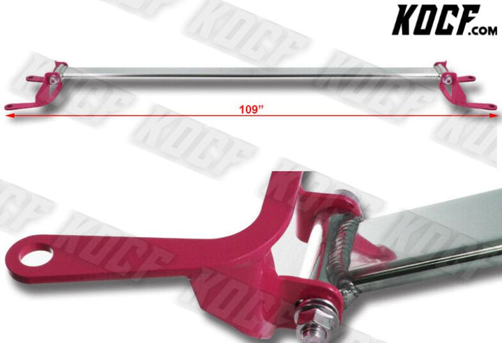 For 2008-2014 Subaru Impreza WRX STI Aluminum Front+Rear Upper Strut Bar-Pink - KOCF.com - Car Parts