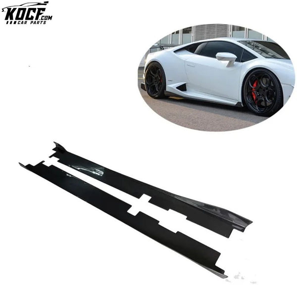 1 PAIR// DM Style Carbon Fiber Side Skirts Extensions For Lamborghini Huracan LP610-4 LP580