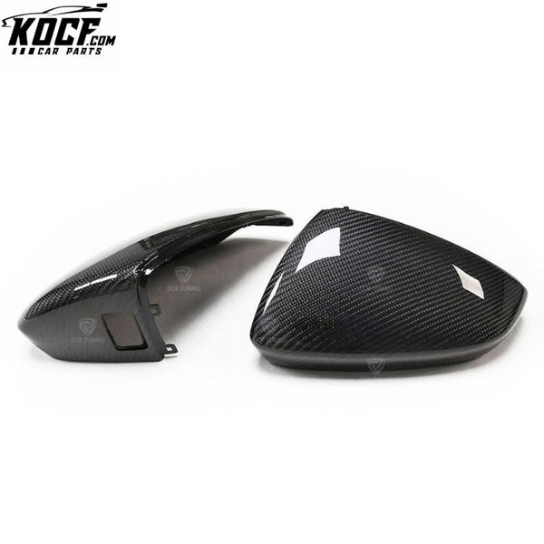 For Audi A3 S3 8V 2020+ Carbon Fiber Mirror Cover Replacement Casing With Side Lane Assist