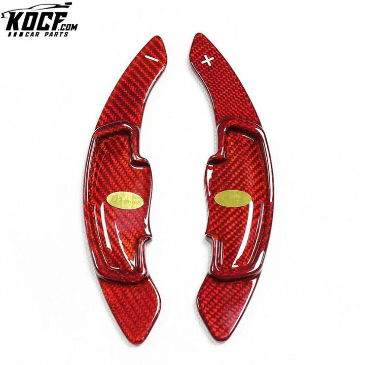 For Honda Civic Accord Accura Odyssey Spirior Glossy Red Carbon Fiber Paddle Shifters Interior Steering Wheel Shift Extension