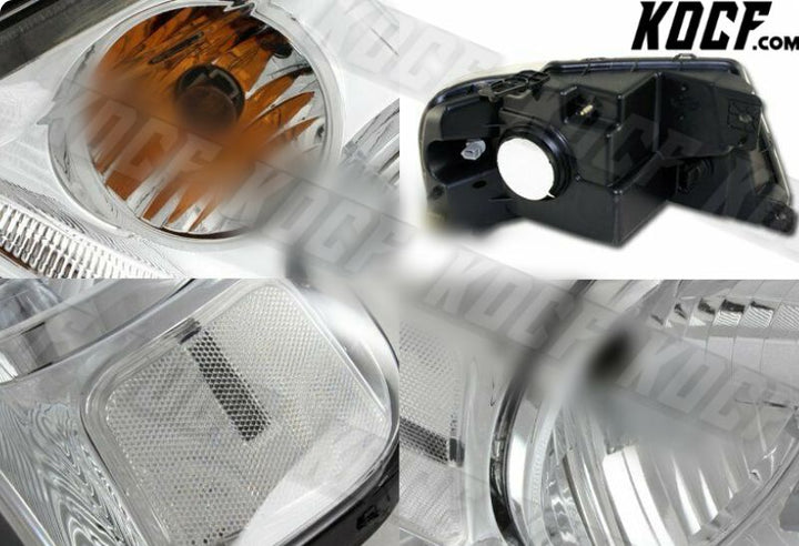 For Ford F-150/F150 Chrome Housing Clear Len Headlights W/ Clear Reflector Lamps - KOCF.com - Car Parts