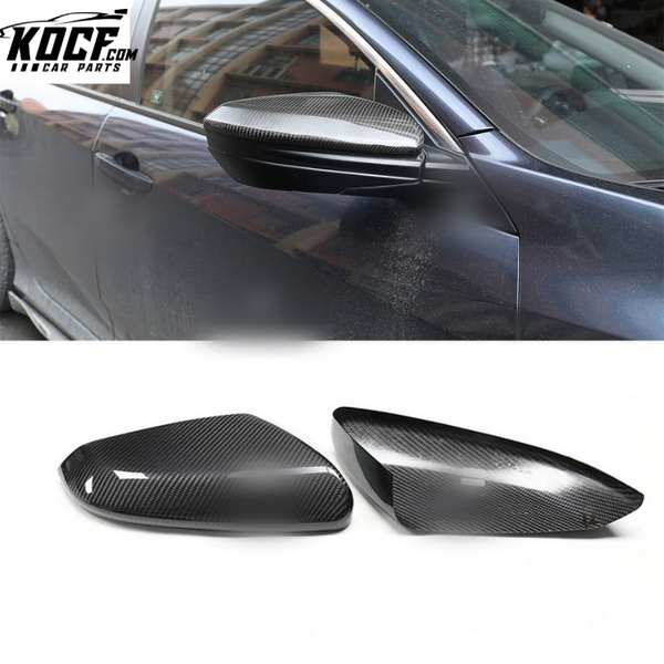 Stick on Dry Carbon Fiber Car Mirror Cover for Honda Civic 10th 2016+ 3K Prepreg Carbon Auto Performance Parts