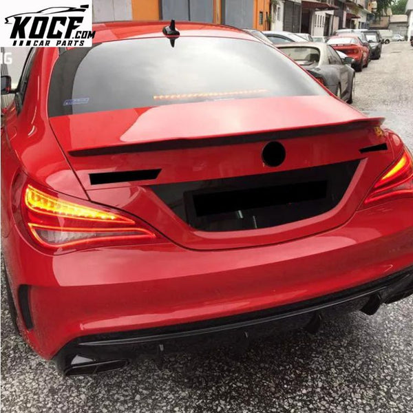 FD Style Trunk Spoiler for Mercedes CLA Class W117 C117 AMG CLA45 Carbon Fiber Rear Trunk Wing Spoiler W/H Red Curve 2013-2019