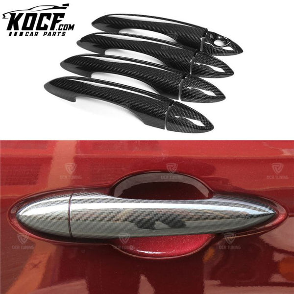 Dry Carbon Fiber Door Handle Cover for Alfa Romeo Giulia 4-Door Sedan 2015-Up Exterior Handle Trims