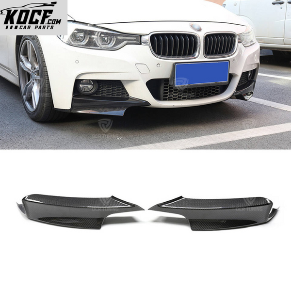 Dry Carbon Fiber Front Bumper Splitter for BMW 3 Series F30 M-Tech Bumper Sedan 2012-2017 Side Flaps Add on