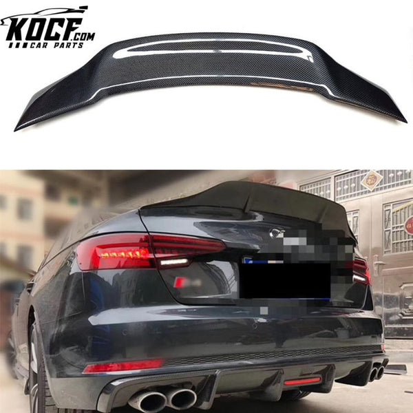 Highkick Duckbill Rear Spoiler For Audi A4 2017+ A4 B9 Sedan Real Carbon Fiber Rear Trunk Spoiler Rear Wing