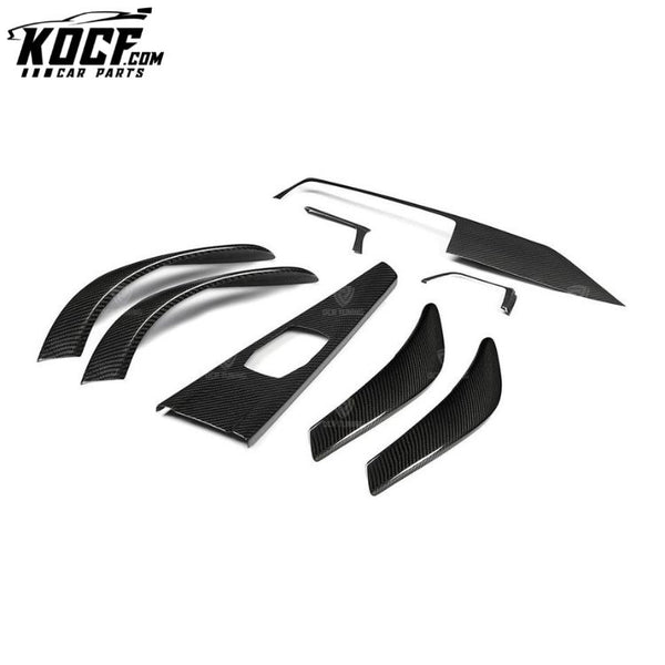 8 pcs Carbon Fiber Interiors for BMW 3 Ser F30 F34 F36 F80 M3 Overlays Inner Dashboard Console Panel Door Handle Trim