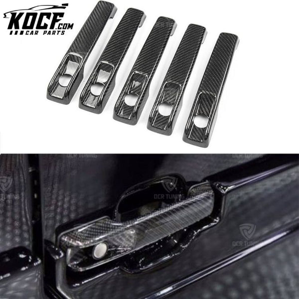 For Mercedes-Benz G Class W463 G500 G55 G63 G65 AMG Dry Carbon Fiber Side/Rear Door Handle Cover Trim 5 pcs 2010+