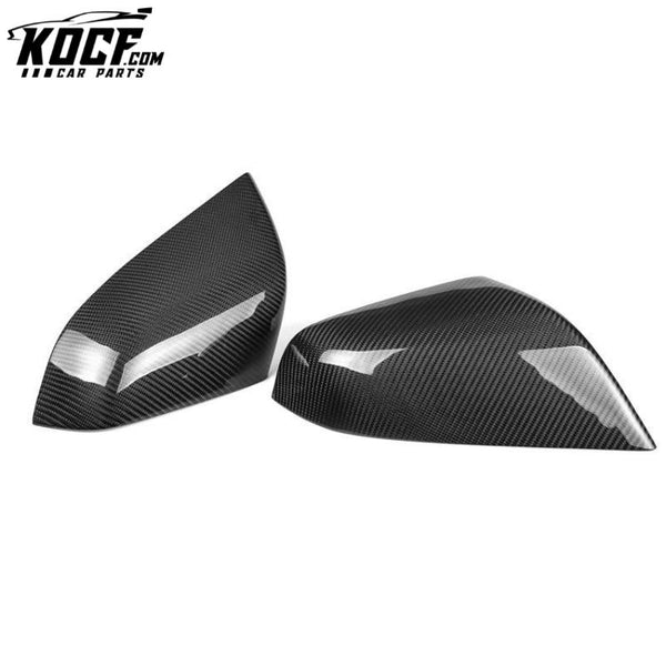 Direct Replacement Carbon Fiber Mirror Cover For Tesla Model S 60 70 P85 P90D 4 Door Sedan Gloss Black Finish