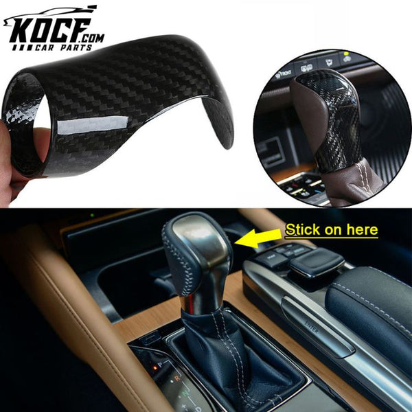 Dry Carbon Fiber Gear Shift Knob Trim Cover For Lexus NX NX200t 300h ES ES200 RX RX200t 450h IS RC