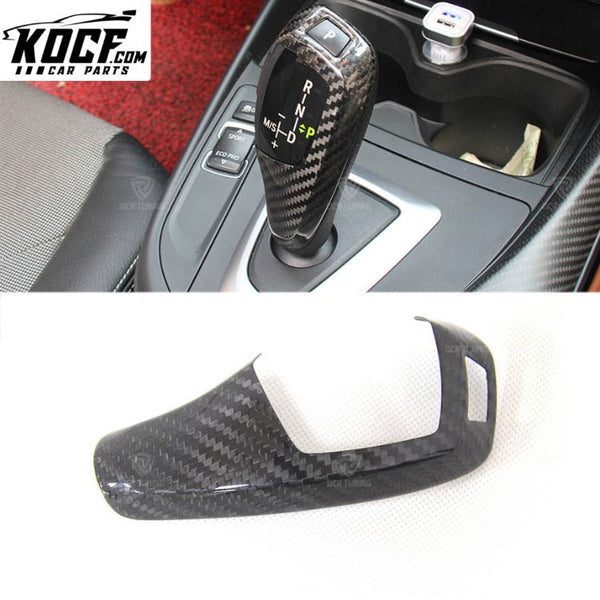 Add on Interior Trim for BMW 1 2 3 4 5 6 7 X Series X3 X4 F15 F32 F30 F20 Dry Carbon Fiber Gear Knob Cover Base Model LHD Only