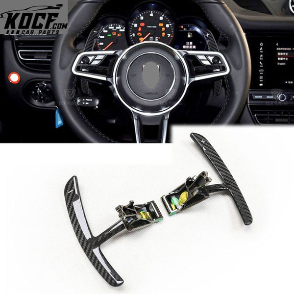 Panamera Cayenne 718 Carbon Fiber Shifter Paddle Extension for Porsche Boxster Macan Cayman Carrera 918 Spyder 911 Interior Trim