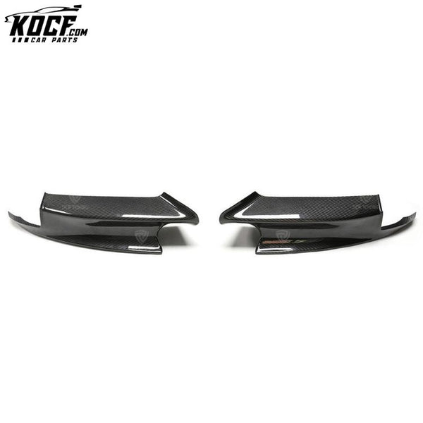 For BMW E90 E92 E93 M3 Carbon Fiber Front Canards Trim Exterior Bumper Splitter Protect Cover Glossy Black Fog Light Trim