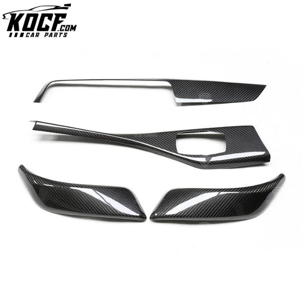 4 PCS Interior Kits for BMW 2 SER F22 Coupe 2018-19 Carbon Fiber (LHD ONLY) Inner Door Handle Cover Glossy Black Finish