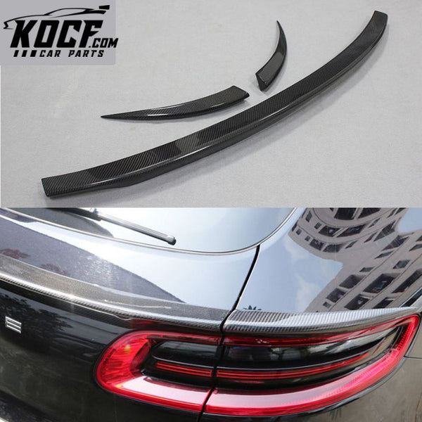 3 PCS /Set Carbon Fiber Rear Spoiler for Porsche Macan Carbon Fiber Middle Trunk Lip Wing 2014-2017 5-Door