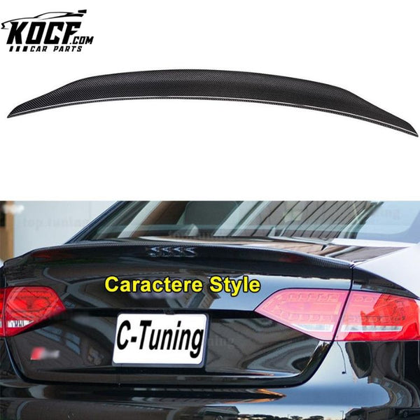 Caractere Style REAL Carbon Spoiler For Audi A4 Sedan B8 2008-2012 Carbon Fiber Rear Trunk Spoiler