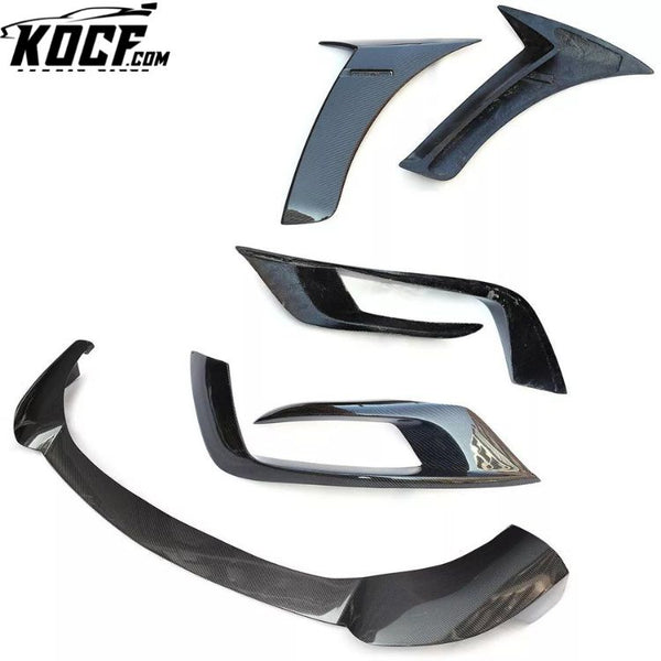 Carbon Fiber Front Lip for Mercedes-Benz S Class W222 S63 S65 AMG Sedan 2014+ Front Bumper Fog Canard Trim Side Fender Covers