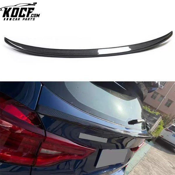 P Style Carbon Fiber Rear Trunk Spoiler for BMW X3 G01 X3M F97 2019+ Trunk Middle Spoiler Wing Lip