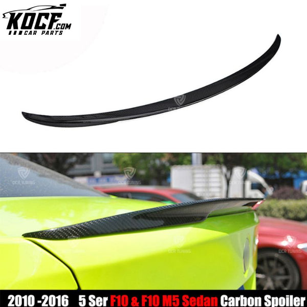 2010-2016 M Performance Style Carbon Fiber Rear Trunk Spoiler for BMW 5-series F10 & F10 M5 Sedan 4-Door Only