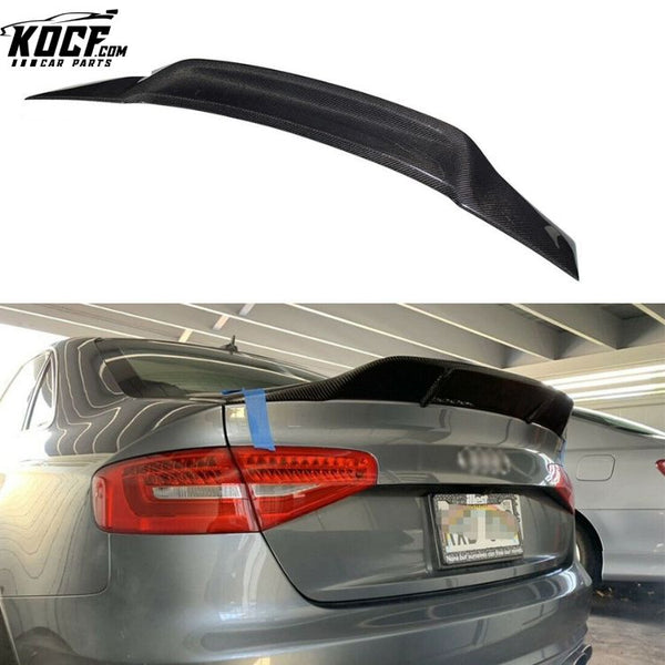 R Style Rear Spoiler For Audi A4 B8.5 2013-2016 Sedan Real Carbon Fiber Rear Trunk Spoiler Rear Wing Duckbill