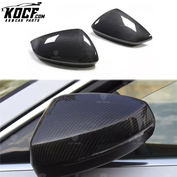 Dry Carbon Fiber Side Mirror Cover For Audi A3 S3 RS3 2021+ Rearview Mirror Covers Without Lane Assist