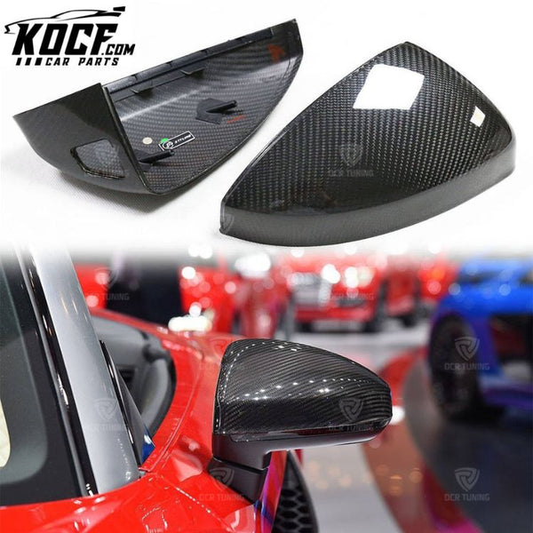 Dry Carbon Fiber Mirror Cover for Audi R8 MK3 TT RS 2015+ Car Exterior Mirror Shell Replacement Shell With Side Blind Assist