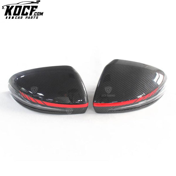 Carbon Fiber Mirror Cover for Mercedes-benz W205 W213 X205 W238 W257 AMG GT50 W253 Mirror Shell with Red Stripe LHD Only