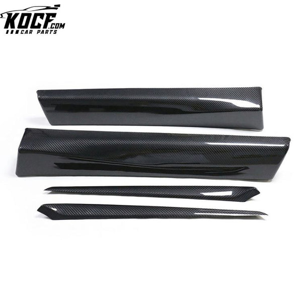 4Pcs/set Dry Carbon Fiber Door Panel Trim For Tesla Model 3 2021 Model Y REAL Carbon Fiber Interior Trims