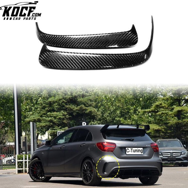 Fit Benz W176 A250 A260 A45 AMG 2013+ Exterior Bumper Splitter Carbon Fiber Rear Bumper Canards For Mercedes Benz Car Body Kit