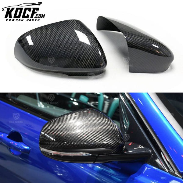 Add On Dry Carbon Fiber Rearview Mirror Cover for Jaguar XF XK XJ XE 2010+ Auto Side Door Mirror Overlay