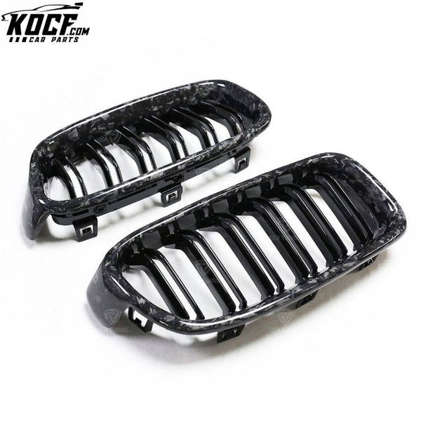 Forged Carbon Fiber Front Kidney Grille for BMW 3 Series F30 Sedan 2014-2017 Front Bumper Air Vent Grill Dual-Slat Clip-on