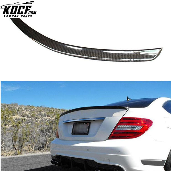 For Mercedes Benz W204 C250 C350 Sedan C63 AMG 4-Door Sedan Carbon Fiber Rear Trunk Lip Spoiler Wing