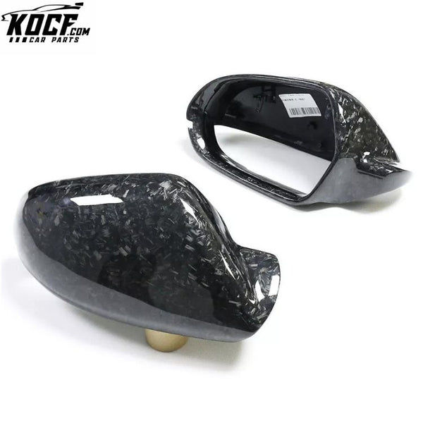 Forged Carbon Fiber Auto Mirror Covers for Audi A6 S6 RS6 C7 Wing Shell Cover Replacement Side Door Mirror Frame 2012-2017