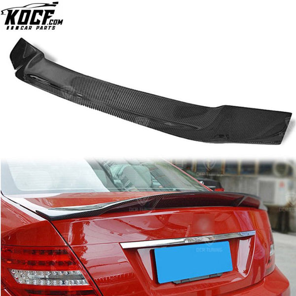 High Quality Carbon Fiber Rear Trunk Spoiler for Mercedes-Benz W204 C63 Amg C Class 4-Door Sedan 2007-2014 R Style Boot Duckbill