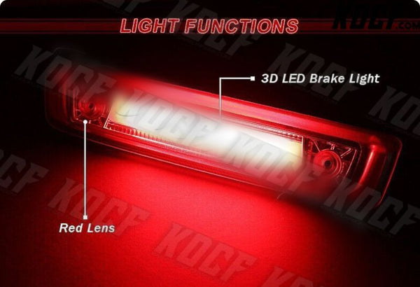 For 06-10 Jeep Commander Red Lens LED Strip 3RD Third Brake Stop Tail Light Lamp - KOCF.com - Car Parts