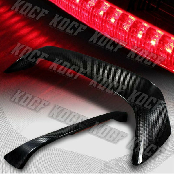 For 2006-2010 Honda Civic Coupe Carbon Fiber Rear Trunk Spoiler W/LED Brake Lamp - KOCF.com - Car Parts