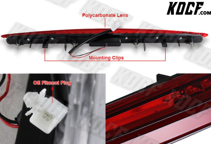 For 05-10 Scion tC Chrome Housing Red Lens LED 3RD Third Brake Tail Stop Light - KOCF.com - Car Parts