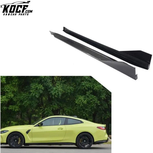 Modify Luxury G82 M4 Carbon Fiber Side Skirts Extensions for BMW 4series G82 G80 M3 M4 Coupe 2-Door 2021UP