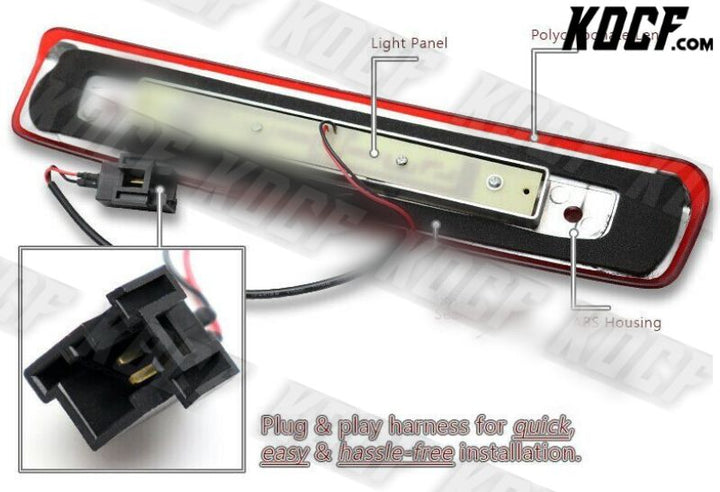 For 06-10 Jeep Commander Red Lens LED Strip 3RD Third Brake Stop Tail Light Lamp - KOCF.com - Car Parts