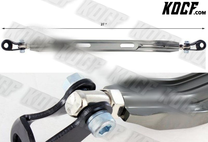 For 1996-2000 Honda Civic GUN METAL Aluminum Lower Front+Rear Strut Tie bar 2pcs - KOCF.com - Car Parts