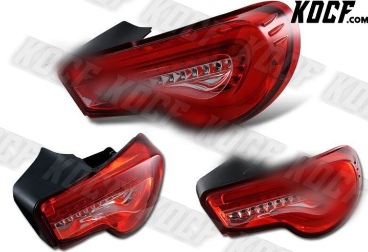 For 13-20 Scion FRS FT86 Subaru BRZ DRL Red/Clear Lens LED Rear Tail Lights Lamp - KOCF.com - Car Parts