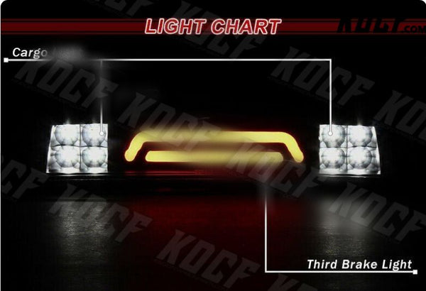 For 11-17 Ram 1500 2500 3500 Black/Smoke LED 3RD Third Brake Light W/Cargo Lamp - KOCF.com - Car Parts