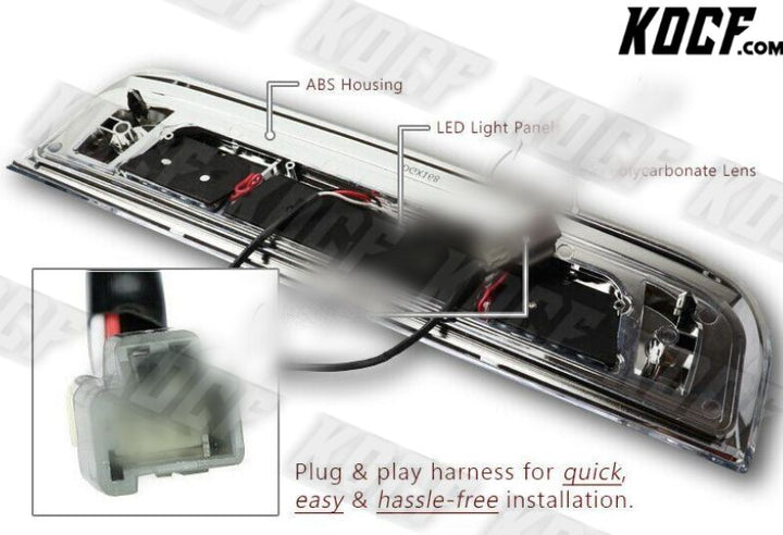 For 14-18 Chevy Silverado/GMC Sierra Black LED 3RD Brake Tail Light W/Cargo Lamp - KOCF.com - Car Parts