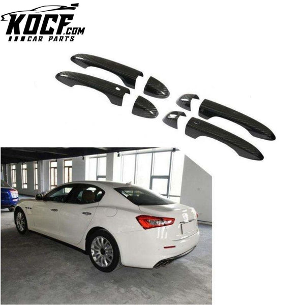 8pcs/set Dry Carbon Fiber Exterior Door Handle Cover for Maserati Ghibli Quattroporte Levante 13-19