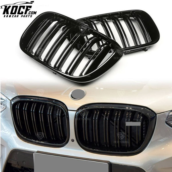 Glossy Black Front Kidney Grille for BMW X3 G01 X4 G02 X3M F97 X4M F98 Front Air Vent Grill Dual-Slat Replacement type