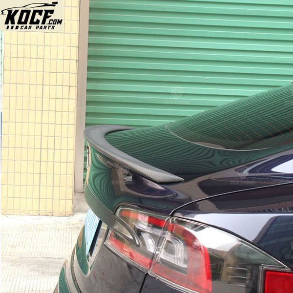 Promotion Matte Finish Rear Trunk Spoiler For Tesla Model S Carbon Fiber Rear Spoiler Wings 2014 UP